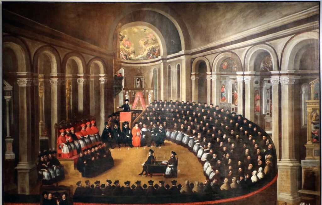 El Concilio de Trento establece una distincion entre catolicismo y protestantismo