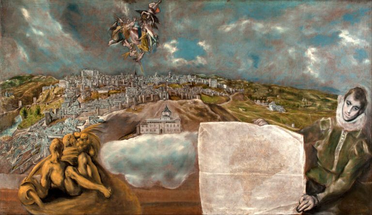 Vista y plano de Toledo El Greco