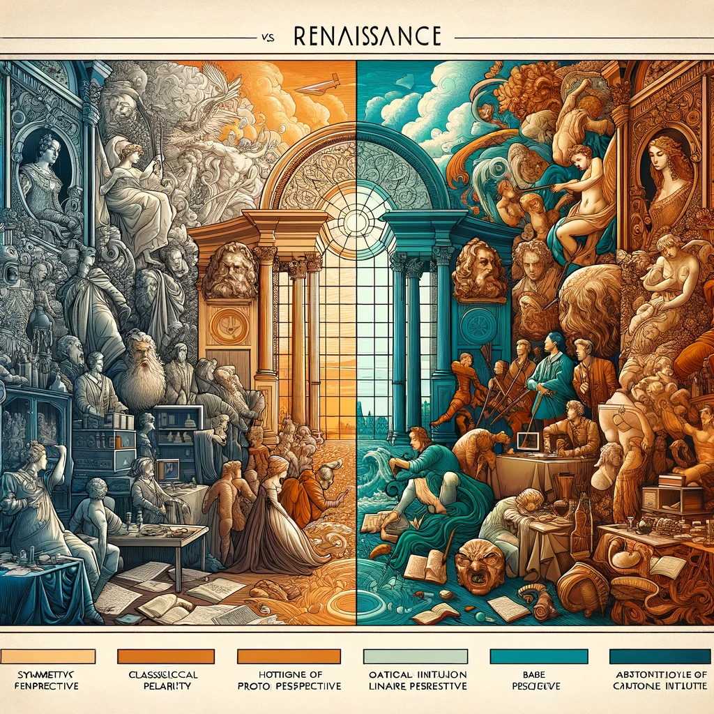 diferencias entre los estilos artisticos del Barroco y el Renacimiento