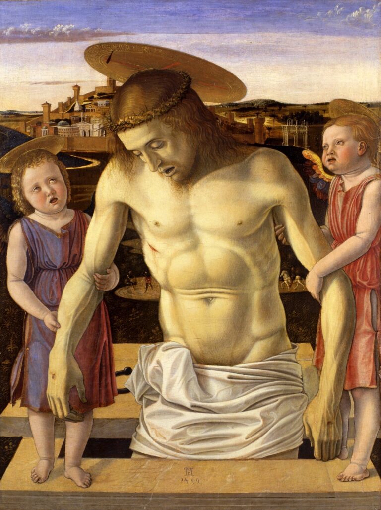 Cristo muerto sostenido por angeles de Giovanni Bellini